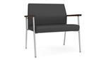 Graphite Dillon Polyurethane / Silver Finish / Riftwood Walnut Armrests