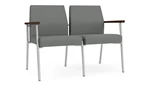 Asteroid Open House Fabric / Silver Finish / Riftwood Walnut Armrests