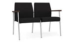 Black Open House Fabric / Silver Finish / Riftwood Walnut Armrests