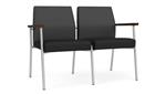 Graphite Dillon Polyurethane / Black Dillon Polyurethane / Silver Finish / Riftwood Walnut Arm Cap