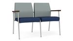 Lucid Dillon Polyurethane / Ocean Dillon Polyurethane / Silver Finish / Riftwood Walnut Arm Cap