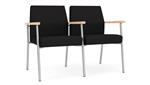 Black Open House Fabric / Silver Finish / Natural Maple Armrests