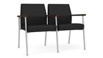 Black Dillon Polyurethane / Silver Finish / Riftwood Walnut Armrests