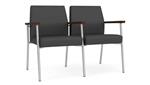 Graphite Dillon Polyurethane / Silver Finish / Riftwood Walnut Armrests