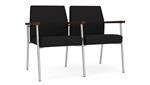 Black Open House Fabric / Silver Finish / Riftwood Walnut Armrests