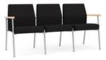Black Open House Fabric / Silver Finish / Natural Maple Armrests