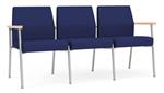 Cobalt Open House Fabric / Silver Finish / Natural Maple Armrests
