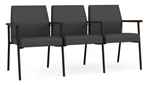 Graphite Dillon Polyurethane / Black Steel Finish / Riftwood Walnut Armrests