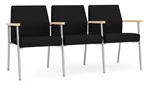 Black Open House Fabric / Silver Finish /Natural Maple Armrests