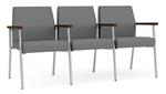 Asteroid Open House Fabric / Silver Finish / Riftwood Walnut Armrests