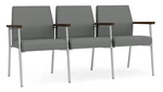 Asteroid Open House Fabric / Silver Finish / Riftwood Walnut Armrests