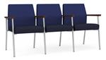 Cobalt Open House Fabric / Navy Open House Fabric / Silver Finish / Riftwood Walnut Arm Cap