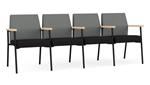 Asteroid Open House Fabric / Black Open House Fabric / Black Steel Finish / Natural Arm Cap