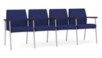 Cobalt Open House Fabric / Silver Finish / Riftwood Walnut Armrests