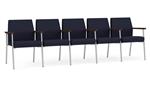 Navy Open House Fabric / Silver Finish / Riftwood Walnut Armrests