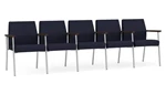 Navy Open House Fabric / Silver Finish / Riftwood Walnut Armrests