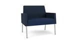 Blueberry Reframe Fabric/ Ink Modena Polyurethane/Silver Finish Legs