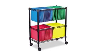 Mobile File Cabinets Alera Two Tier Rolling File Cart