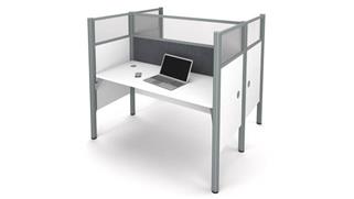 Workstations & Cubicles Bestar Office Furniture Double Face to Face Workstation - White with Tack Boards and Acrylic Glass Privacy Panels