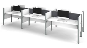 Workstations & Cubicles Bestar Office Furniture Six Workstation - White with Tack Boards
