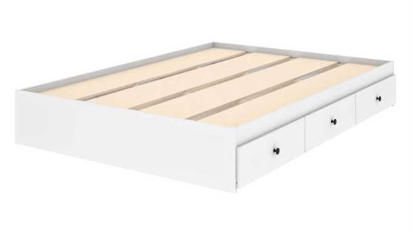 Full Size Beds Bestar Office Furniture 57" W Full Platform Storage Bed