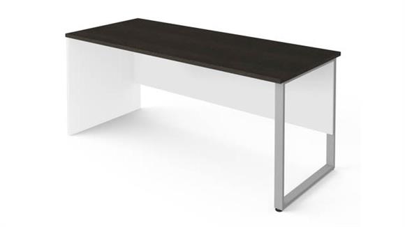 Computer Tables Bestar Office Furniture 72" x 30" Table with Rectangular Metal Legs