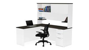 L Shaped Desks Bestar Office Furniture L-Shaped Desk with Hutch