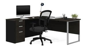 L Shaped Desks Bestar Office Furniture L-Shaped Desk with Metal Legs