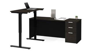 Adjustable Height Desks & Tables Bestar Office Furniture Height Adjustable L-Shaped Desk