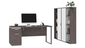 Computer Desks Bestar Office Furniture 66in W Computer Desk and 2 Bookcases