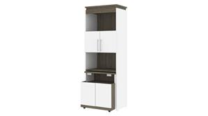 Compact Desks Bestar Office Furniture 30" W Shelving Unit with Fold-Out Desk