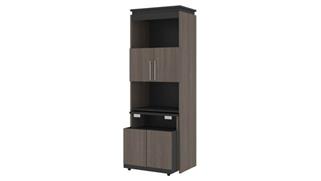 Compact Desks Bestar Office Furniture 30in W Shelving Unit with Fold-Out Desk