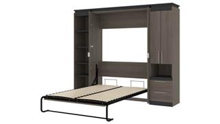 Murphy Beds - Full Bestar Office Furniture 98in W Full Murphy Bed with Narrow Storage Solutions