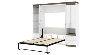 Murphy Beds Bestar Office Furniture 98" W Full Murphy Bed and Narrow Storage Solutions with Drawers