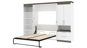 Murphy Beds - Full Bestar Office Furniture 118in W Full Murphy Bed with Multifunctional Storage