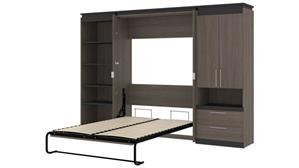 Murphy Beds - Full Bestar Office Furniture 118" W Full Murphy Bed with Multifunctional Storage