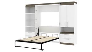 Murphy Beds - Full Bestar Office Furniture 118" W Full Murphy Bed and Multifunctional Storage with Drawers