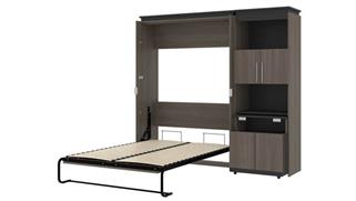 Murphy Beds - Full Bestar Office Furniture 88" W Full Murphy Bed and Shelving Unit with Fold-Out Desk