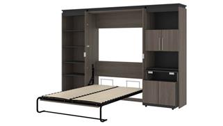 Murphy Beds - Full Bestar Office Furniture 118" W Full Murphy Bed with Shelving and Fold-Out Desk