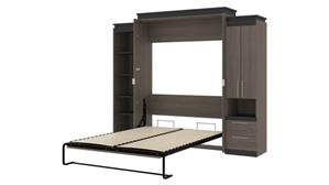 Murphy Beds - Queen Bestar Office Furniture 104in W Queen Murphy Bed with Narrow Storage Solutions