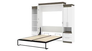Murphy Beds - Queen Bestar Office Furniture 104" W Queen Murphy Bed and Narrow Storage Solutions with Drawers