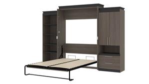 Murphy Beds Bestar Office Furniture 124" W Queen Murphy Bed with Multifunctional Storage