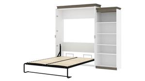 Murphy Beds - Queen Bestar Office Furniture 94in W Queen Murphy Bed with Shelving Unit