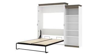 Murphy Beds - Queen Bestar Office Furniture 94" W Queen Murphy Bed with Shelving Unit