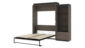 Murphy Beds Bestar Office Furniture 94" W Queen Murphy Bed and Shelving Unit with Drawers