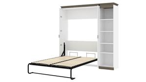 Murphy Beds Bestar Office Furniture 78" W Full Murphy Bed with Narrow Shelving Unit