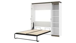 Murphy Beds - Full Bestar Office Furniture 78" W Full Murphy Bed with Narrow Shelving Unit