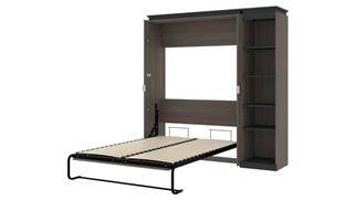 Murphy Beds - Full Bestar Office Furniture 78" W Full Murphy Bed with Narrow Shelving Unit
