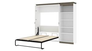 Murphy Beds - Full Bestar Office Furniture 88in W Full Murphy Bed with Shelving Unit