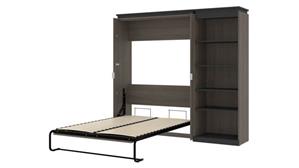 Murphy Beds Bestar Office Furniture 88" W Full Murphy Bed with Shelving Unit